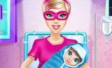 Barbie Super Hero and the New Born Baby