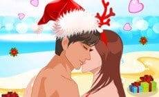 Christmas Day Beach Kiss