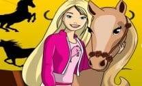 Colorir Barbie e seu Cavalo