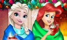 Disney Princess Playing Snowballs