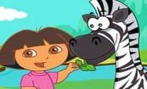 Dora Cuidando Do Bebê Zebra