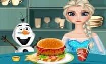 Elsa Cozinhando Hambúrguer