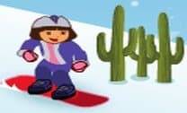Esquiar na neve com Dora